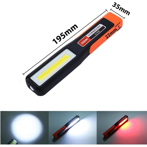 2X COB LED KFZ Arbeitsleuchte Akku Werkstattlampe Handlampe mit Magnet Stablampe - Bild 15 von 18
