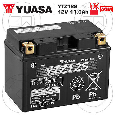 Batteria Yuasa YTZ12S Yamaha T Max 530 2012 Originale AL Gel Sigillata Carica