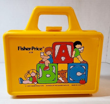 Fisher Price 638 Play Lunch Box Vintage 1979 A-B-C Yellow School Carry Case