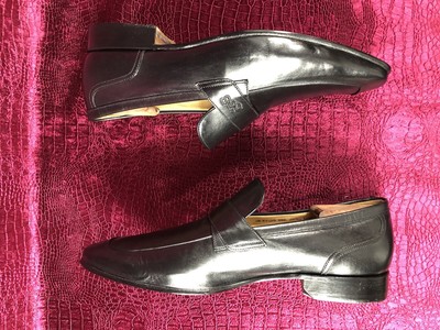 Mens Black Bally Leather Loafers Shoes Sz 10 EEE US EXTRA  display picture 1
