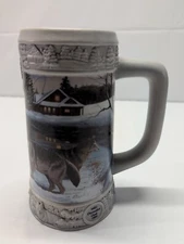 Vintage 1999 Miller Beer Stein December Dusk Second in Series No Box Wolf Pack