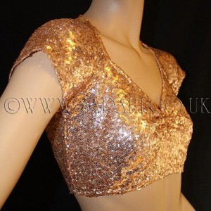 copper sequin blouse