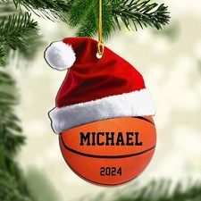Personalized Basketball Ornaments for Christmas Tree, Basketball Ornament 2024