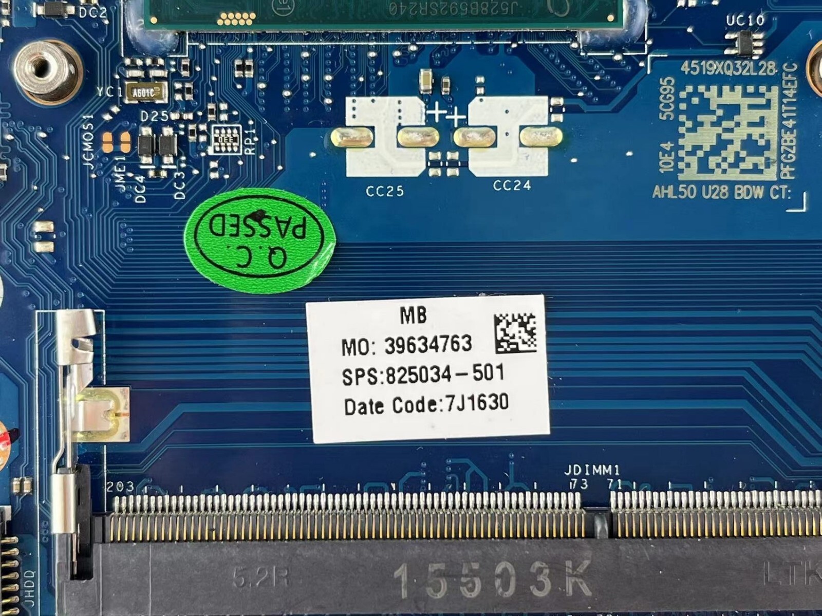 For HP 15-AC Laptop motherboard LA-C701P 825034-501 I3-5020U SR240 CPU ...