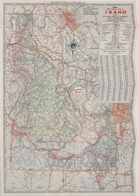 Idaho Bureau of Highways / Official Highway Map of Idaho 1948