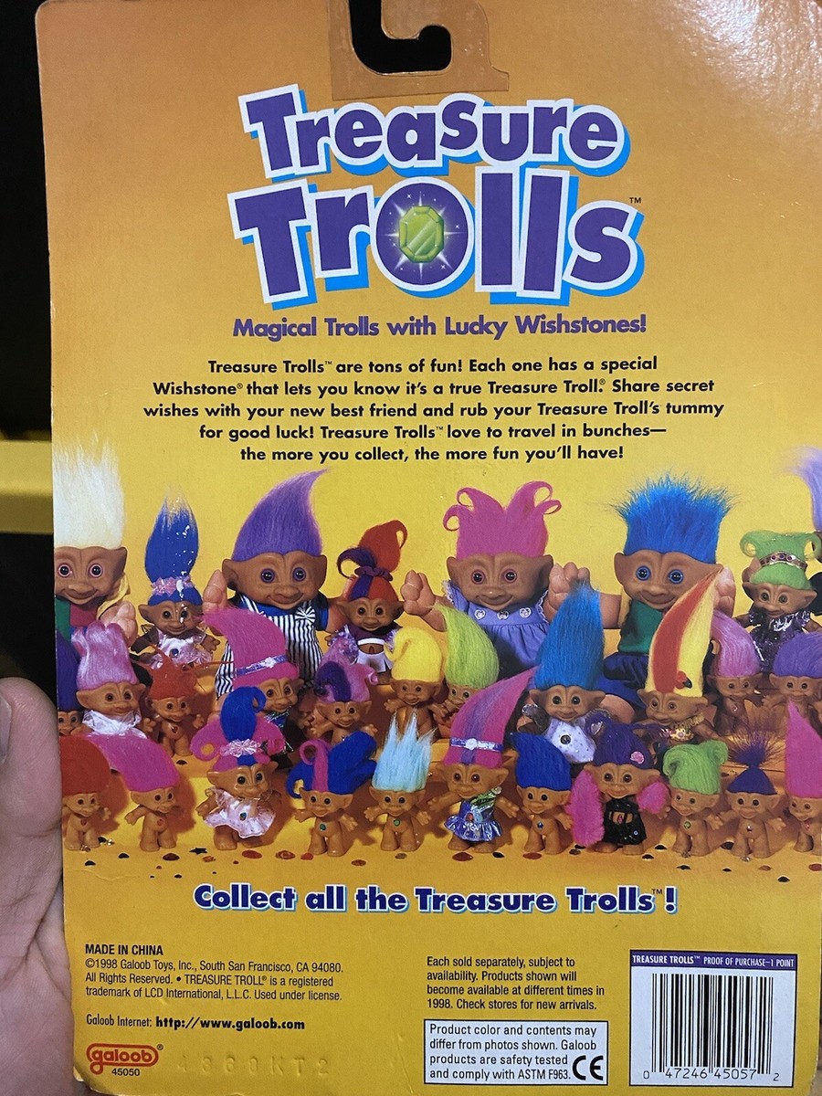 1998 Treasure Trolls Beach Fun Teenies Lucky Wishstones 3-Pack
