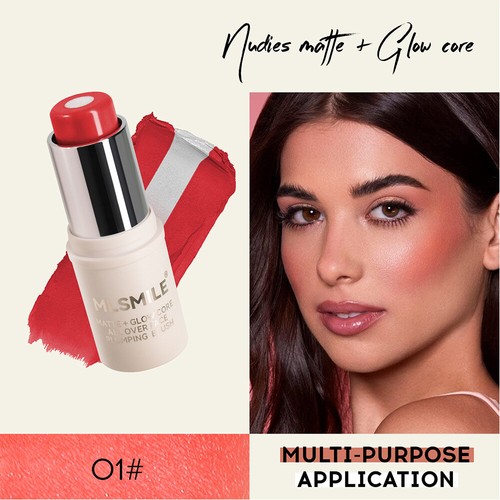 Womens Contour Cream Blush Sticks for Cheeks Lips Highlighter Stick Face Makeup - Picture 16 of 44