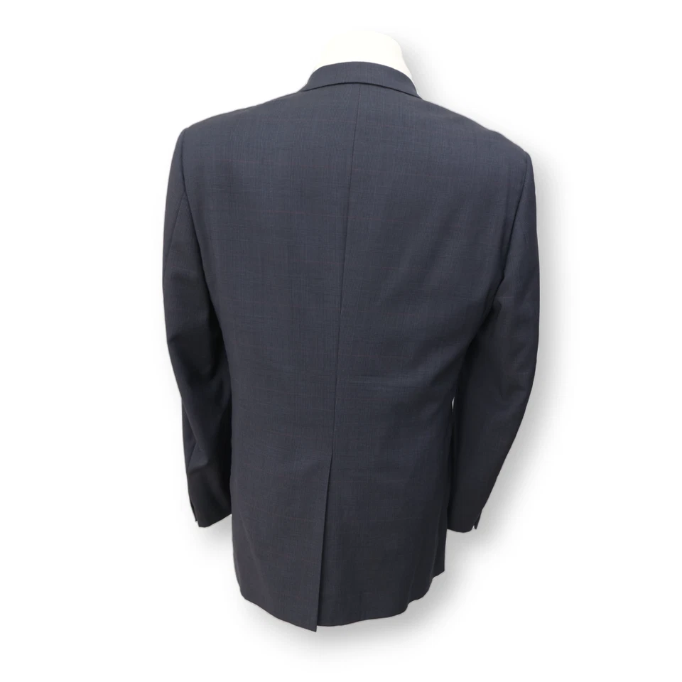 SAKS пятой авеню мужской синий клетку шерсти США спортивное пальто костюм куртка blazer 42 R - Изображение 3 из 4