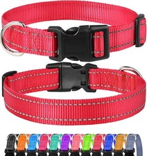 Reflective Dog Collar Sturdy Nylon Collars for Medium Girl and Boy Dogs Adjus...