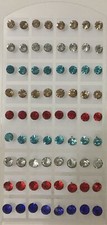 36 Pairs Color Round Cubic Zirconia Stud Earring Sets