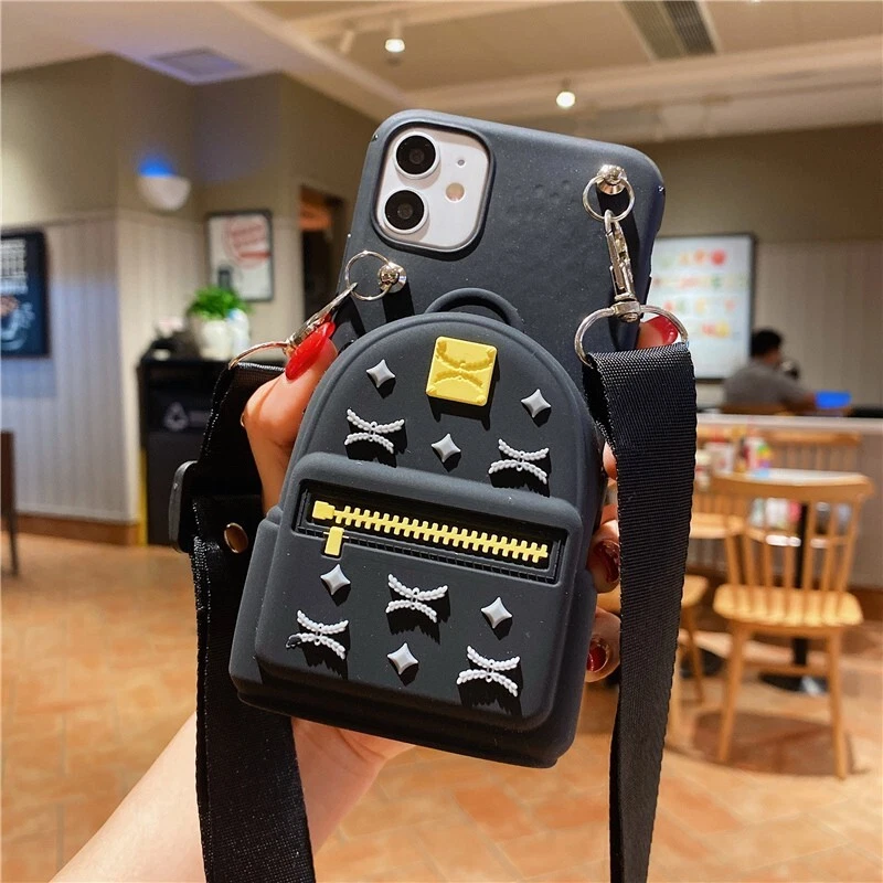 Linda Funda Mochila Billetera 3D Apple iPhone11 12 13 Pro Max XR XS X 6 6S 7 8 Plus Foto 2 de 4