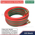 25/50/100 Ft Oxygen Acetylene Hose 1/4 Inch Twin Welding Hose Cutting Torch Hose