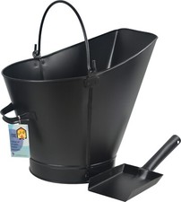 Coal Scuttle Waterloo Fireplace Bucket Shovel Fireside Log Wood Ash Fuel Storage