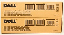 Dell 5130cdn Printer Toner 2 Yellow and 1 Magenta Lot Sealed New