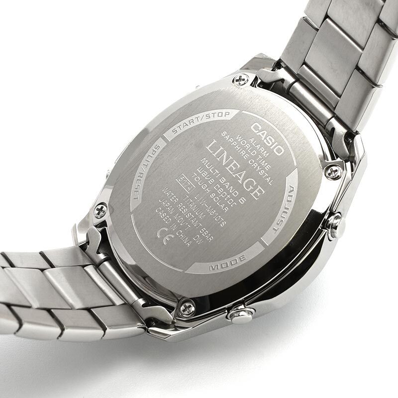 Pre-owned Casio Lineage Liw-m610tse-1ajf Titanium Radio Solar Chronograph Watch 41.6mm