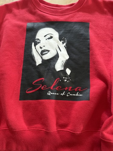 Vintage Selena Quintanilla Latin Music 90s Red Sweat Shirt Queen Cumbia Kids M - Picture 6 of 9