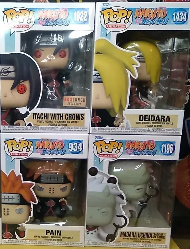 Funko Pop! Anime Naruto AKATSUKI Deidara, Itachi w/Crows, Madara & Pain