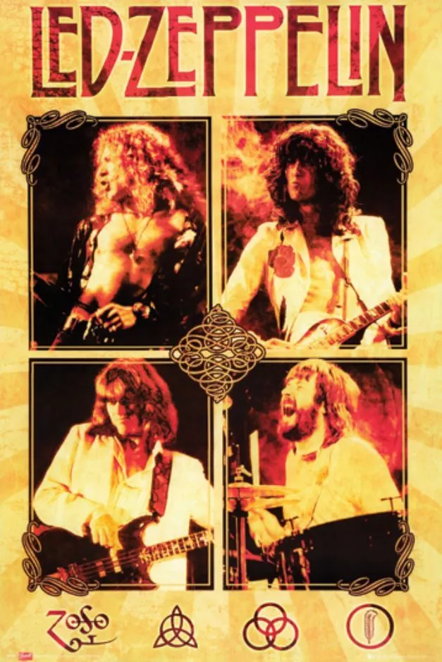 Led Zepplin 24x36 Poster- Robert Plant, John Bonham, Jimmy Page John Paul Jones  - Image 3 of 4
