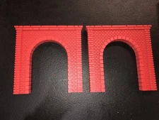 1:87 Ho Scale Model Trains Or Dioramas Brick Style Tunnel Portals 2pk Red