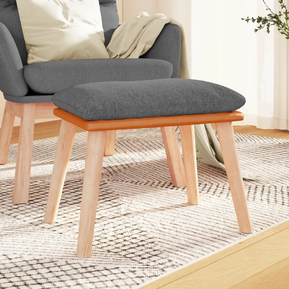 Repose-pied Jaune Moutarde 45x29,5x35 cm Tissu et Similicuir Pouf Salon vidaXL - Photo 1/4