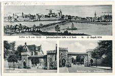 AK CALBE /SAALE um 1600, Jahrtausendfeier, Bernburger Tor 1936