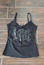 Killstar Womens Gothic Lace Up Top Size S Black Grunge Devilcore Alternative