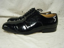 Mens British Army RAF Officers Black Leather Parade Shoes Toe Cap Size 9 M 43 T4
