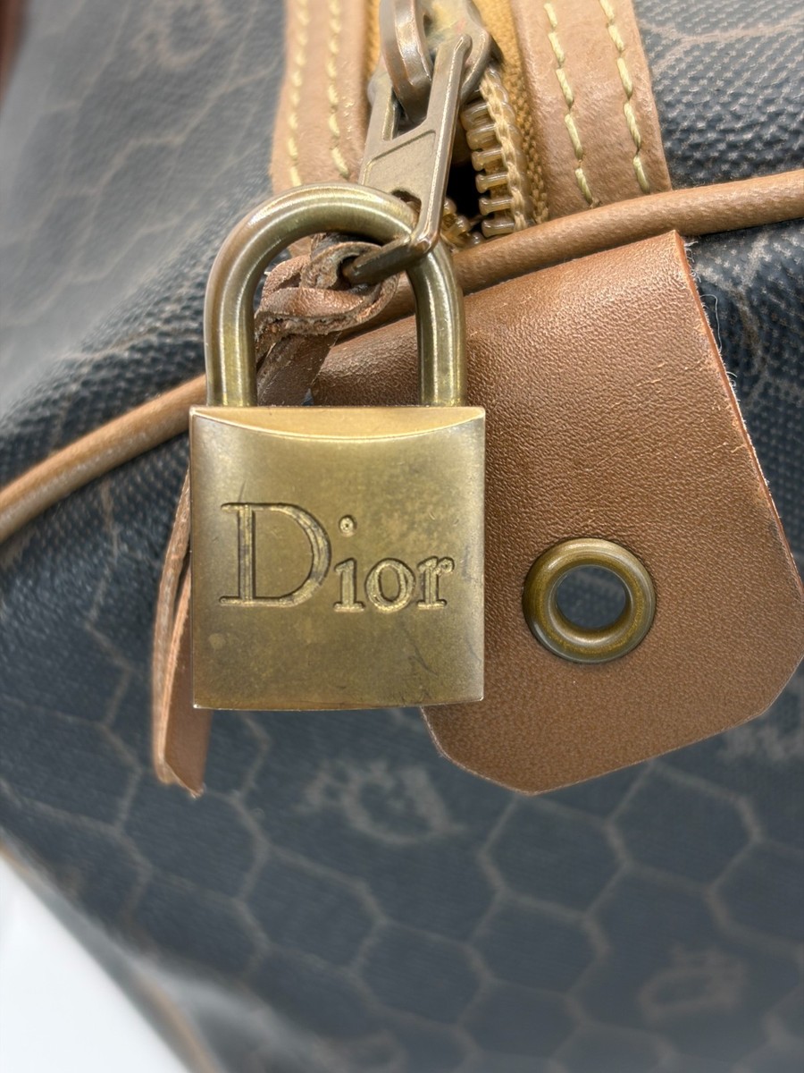 CHRISTIAN DIOR Vintage Honeycomb Monogram Boston Travel Bag