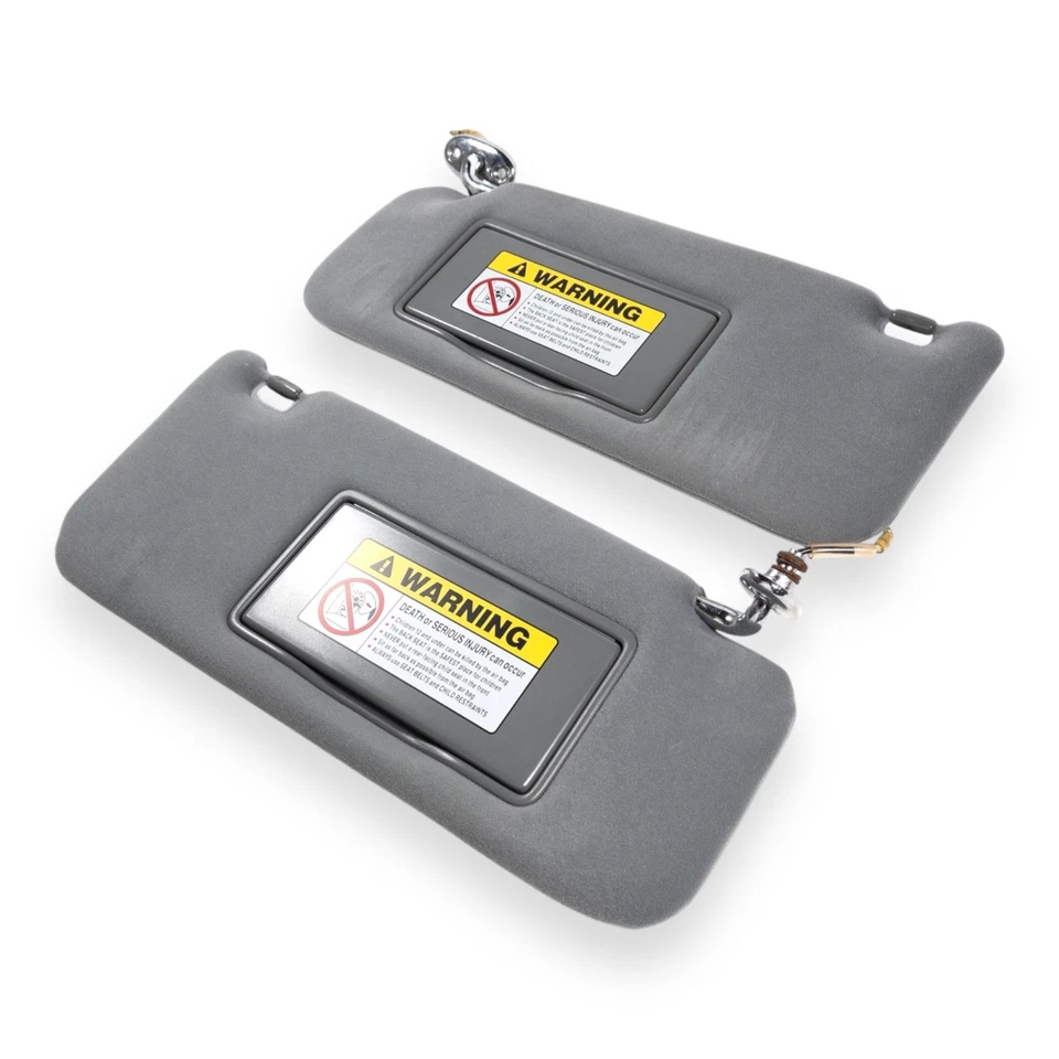 Juego de pares de parasoles laterales del conductor del pasajero Acura RL 1996-1998 tela gris iluminada Foto 2 de 4