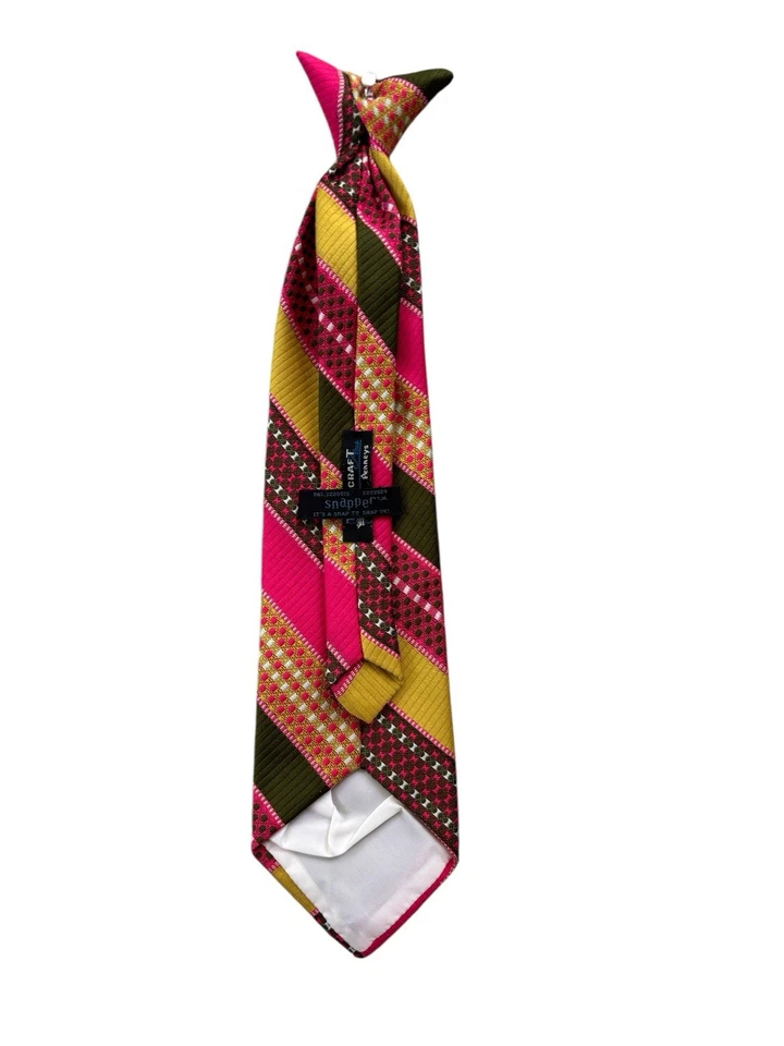 Corbata Towncraft Hombre Corbata Años 60 70 Poliéster Mediados de Siglo CLIP ON Pargo Retro Foto 3 de 4
