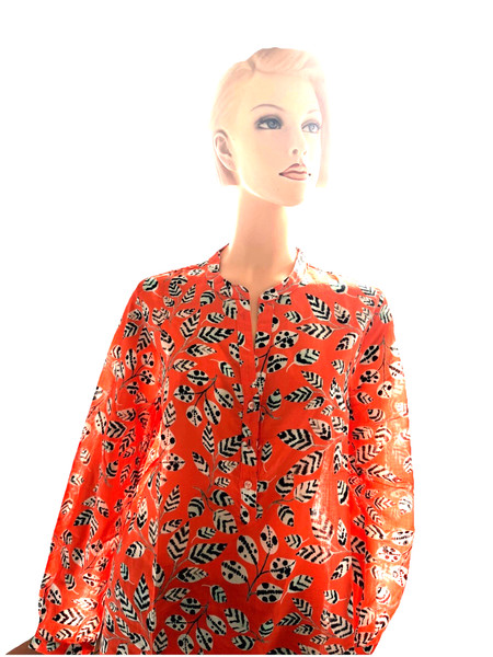 Souls By Eywasouls Damen-Bluse Koralle-Langarm Gemustert Gr. 40-image