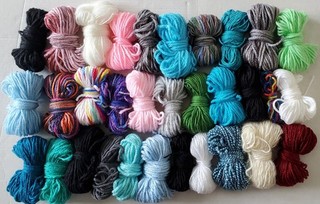 Bunte Wollreste Restwolle kleine Reste Basteln Weben Kita Schule ca. 180g
