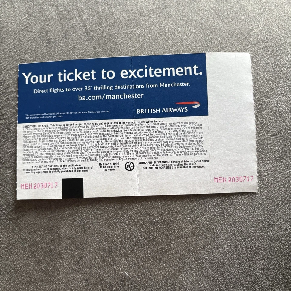 Velvet Revolver - M.E.N Arena - Original concert ticket stub 16 January 2005 - Image 2 of 2