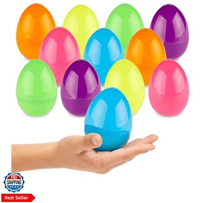 3.5  Unfilled Easter Eggs, 12 pcs Empty Plastic Eggs Fillable with Candy, Pre...