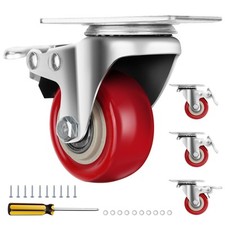 2 Heavy Duty Caster Wheels Set of 4 Swivel Dual Locking 600lbs Capacity
