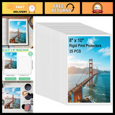 25PCS 8"x10" Clear Rigid Card Sleeves - Waterproof Hard Plastic Protectors for P