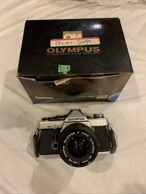 Olympus OM 2N Chrome 35mm SLR Film Camera   Tested   Boxed