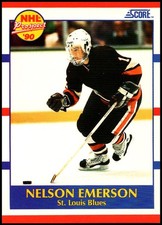 1990-91 Score American #383 Nelson Emerson - Rookie RC FREE SHIPPING!
