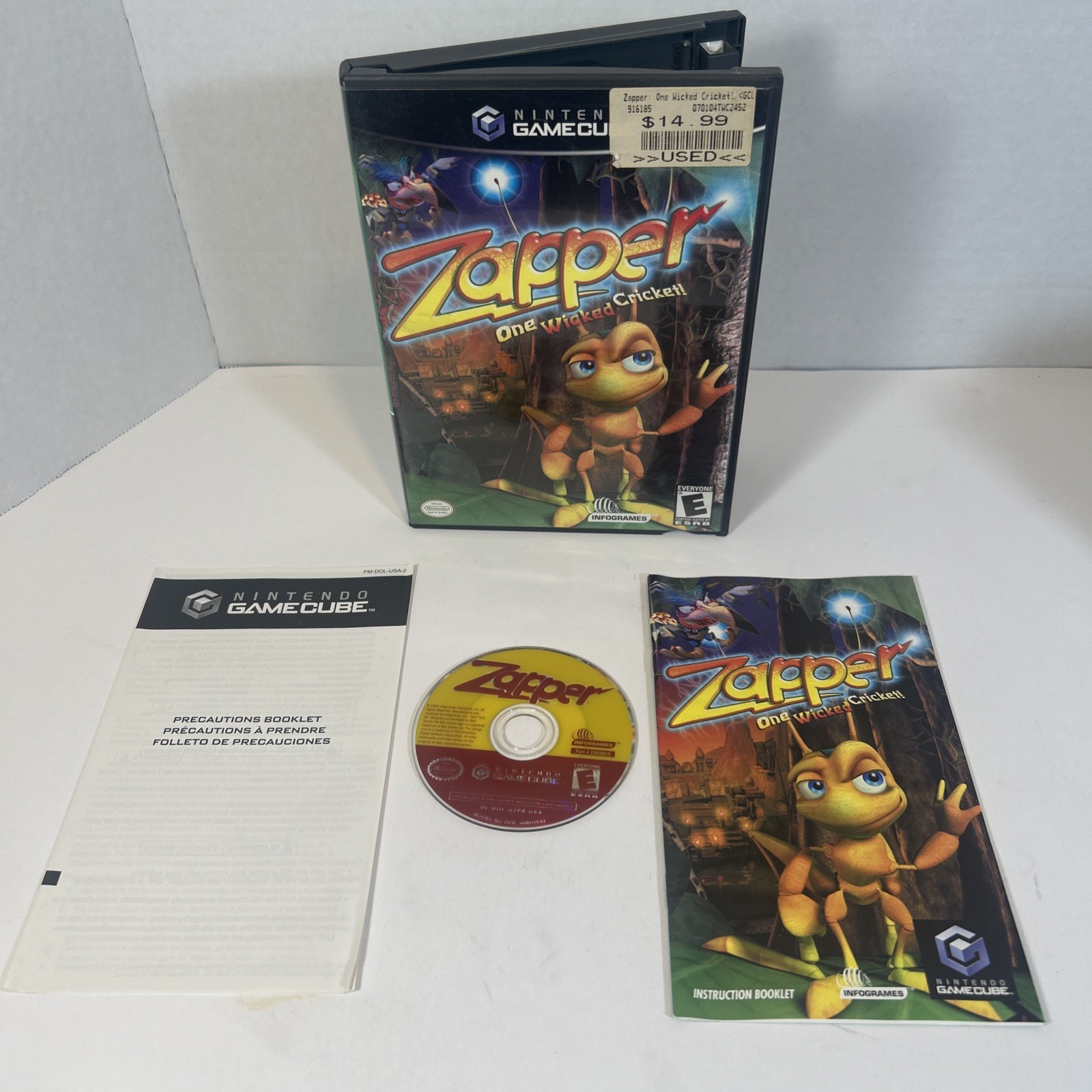 Zapper One Wicked Cricket Nintendo GameCube Action Game Case and Disc CIB