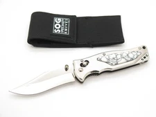 SOG Stingray 2.0 Seki Japan Customized White Marble Inlay Folding Pocket Knife