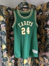 Cadets #24 Green Basketball Jersey Vintage 1970s Medium M