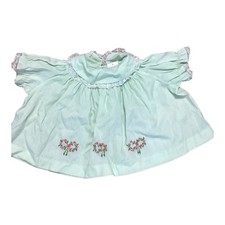 Vintage Girls Toddler Child Dress Nannette Light Green Lace Accents