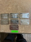 7 ENGELHARD 1 OZ. .999 FINE SILVER BARS "LOW NUMBERS"