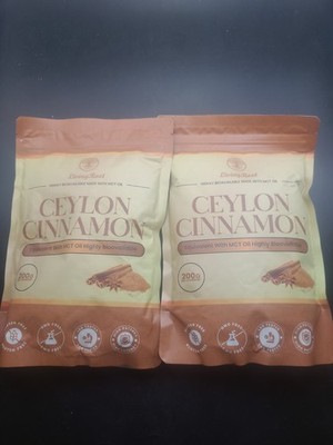 2 X Living Root Ceylon Cinnamon Powder With MCT Oil Highly Bioavailable 200G Eac