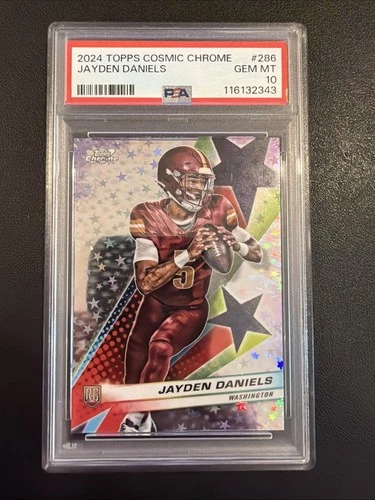 2024 Topps Cosmic Chrome Starfractor Jayden Daniels #286 (RC) PSA GEM MT 10