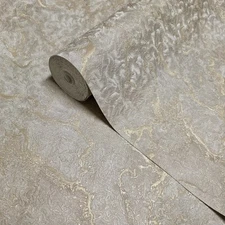 Embossed Taupe gold metallic faux cracked plaster textured modern Wallpaper roll