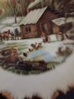 Vintage Currier & Ives Plate ~ Home in the Wilderness ~ Winter Log Cabin ~ Japan — photo 2
