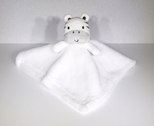 2021 Baby Gear Lovey Cute Zebra White Soft Plush Security Blanket 14" x 14" EUC