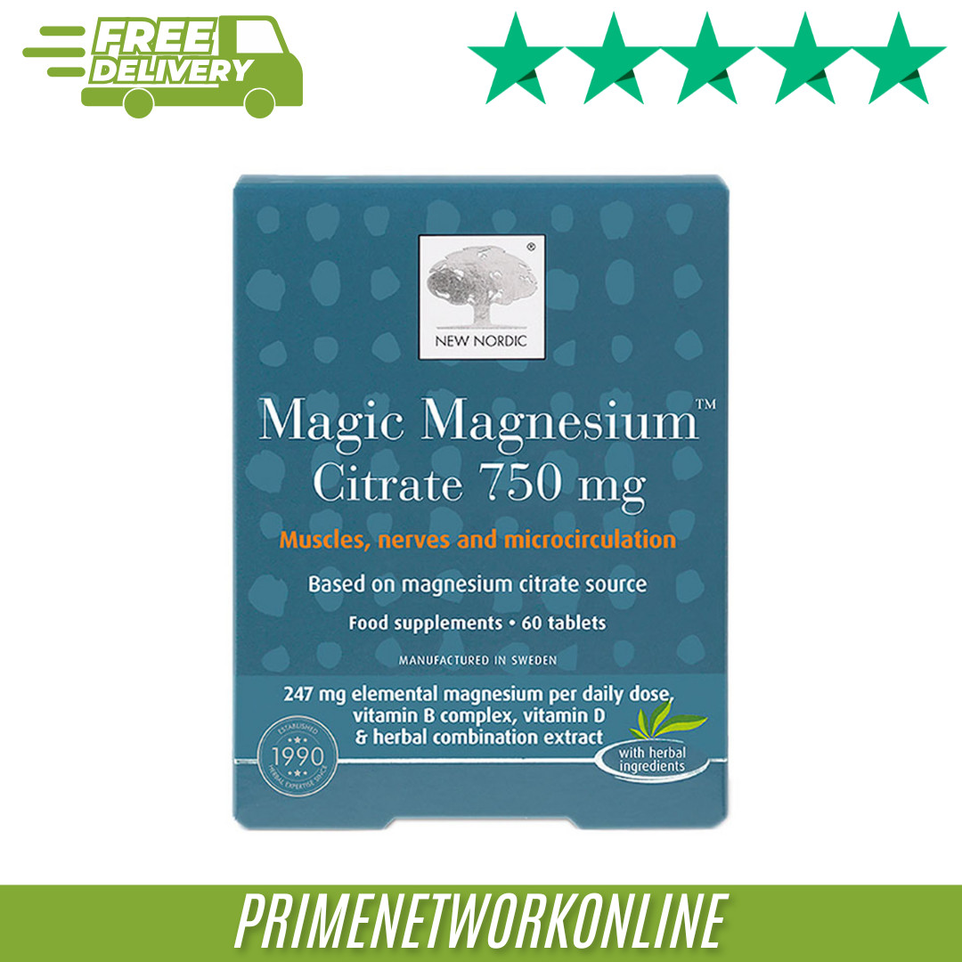 New Nordic Magic Magnesium Citrate 750mg 60 Tablets 100% ORIGINAL ⭐⭐⭐⭐⭐