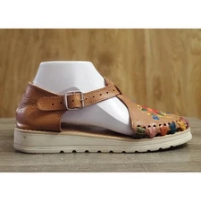 Macarena Collection Mexican Huarache Leather Sandals Women's US 8 Brown